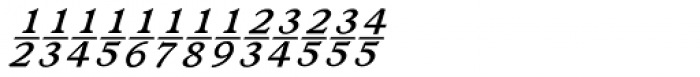 Ronaldson Italic Fractions Font LOWERCASE
