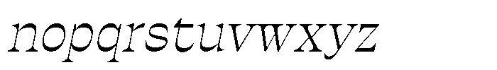 Ronders Reverse Contrast Ronders Slant Regular Font LOWERCASE