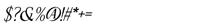Rosevine Oblique Font OTHER CHARS