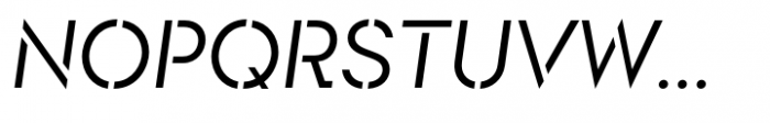 Rothek Stencil Normal Italic Font UPPERCASE