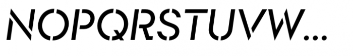 Rothek Stencil Regular Italic Font UPPERCASE