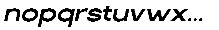 Rotorika Bold Expanded Slanted Font LOWERCASE