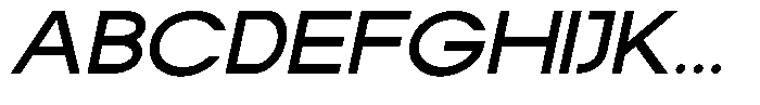 Rotorika Medium Expanded Slanted Font UPPERCASE