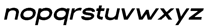 Rotorika Semi Bold Expanded Slanted Font LOWERCASE