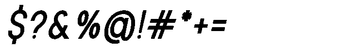 Rotorika Semi Condensed Slanted Font OTHER CHARS