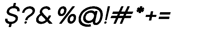 Rotorika Semi Expanded Slanted Font OTHER CHARS
