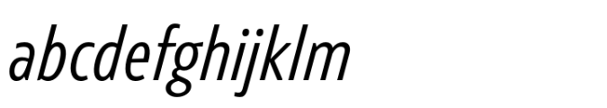 Rotulo Compressed Thin Oblique Font LOWERCASE