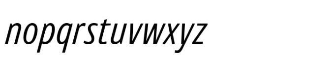 Rotulo Compressed Thin Oblique Font LOWERCASE