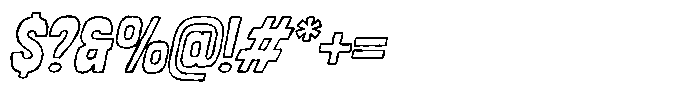 Rougho Outline-Oblique Font OTHER CHARS