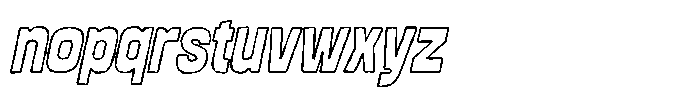 Rougho Outline-Oblique Font LOWERCASE