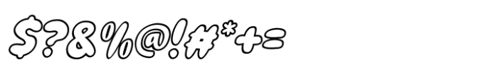 Round Bound Groovy Outline Italic Font OTHER CHARS