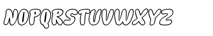 Round Bound Groovy Outline Italic Font UPPERCASE