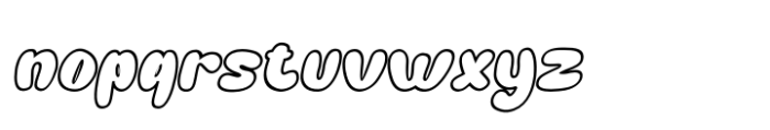 Round Bound Groovy Outline Italic Font LOWERCASE