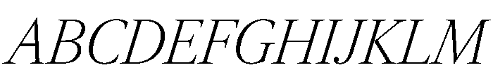 RomainduRoiItalicVAR CondensedExtraLightHighItalic Instance Font UPPERCASE
