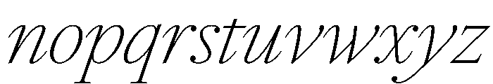 RomainduRoiItalicVAR CondensedThinHighItalic Instance A1e75234 Font LOWERCASE