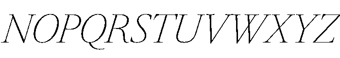 RomainduRoiItalicVAR CondensedThinHighItalic Instance Font UPPERCASE