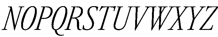 RomainduRoiItalicVAR ExtraCondensedExtraLightItalic Instance Font UPPERCASE