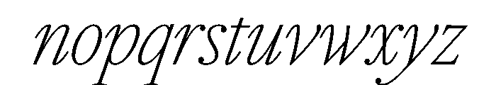 RomainduRoiItalicVAR ExtraCondensedThinItalic Instance 97a03c0a Font LOWERCASE