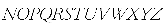 RomainduRoiItalicVAR ExtraLightHighItalic Instance Font UPPERCASE