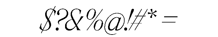 Rondeau ExtralightItalic Font OTHER CHARS