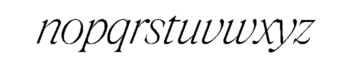 Rondeau ExtralightItalic Font LOWERCASE