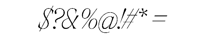 Rondeau ThinItalic Font OTHER CHARS