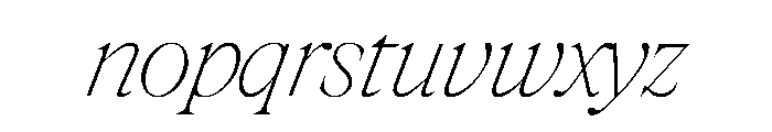 Rondeau ThinItalic Font LOWERCASE