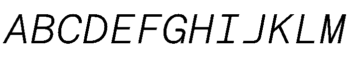 Roobert TRIAL MonoLightItalic Instance Font UPPERCASE