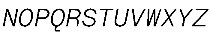 Roobert TRIAL MonoLightItalic Instance Font UPPERCASE