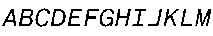 Roobert TRIAL MonoRegularItalic Instance Font UPPERCASE