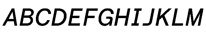 Roobert TRIAL SemiMonoMediumItalic Instance Font UPPERCASE