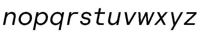 Roobert TRIAL SemiMonoRegularItalic Instance Font LOWERCASE