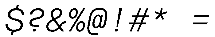 RoobertHebrew TRIAL MonoLightItalic Instance Font OTHER CHARS