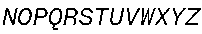 RoobertHebrew TRIAL MonoRegularItalic Instance Font UPPERCASE