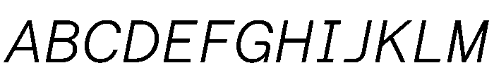 RoobertHebrew TRIAL SemiMonoLightItalic Instance Font UPPERCASE