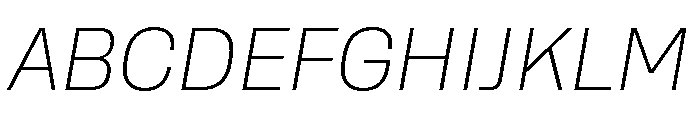 Rooftop CompactExtralightItalic Font UPPERCASE