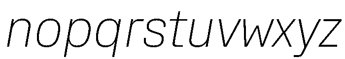 Rooftop CompactExtralightItalic Font LOWERCASE