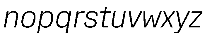 Rooftop CompactLightItalic Font LOWERCASE