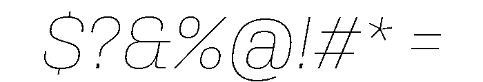 Rooftop CompactThinItalic Font OTHER CHARS