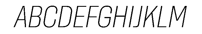 Rooftop CondensedExtralightItalic Font UPPERCASE