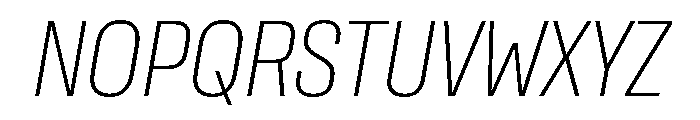 Rooftop CondensedExtralightItalic Font UPPERCASE