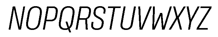 Rooftop CondensedLightItalic Font UPPERCASE