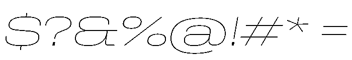 Rooftop ExtendedThinItalic Font OTHER CHARS
