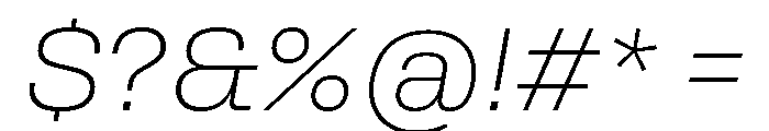 Rooftop ExtralightItalic Font OTHER CHARS