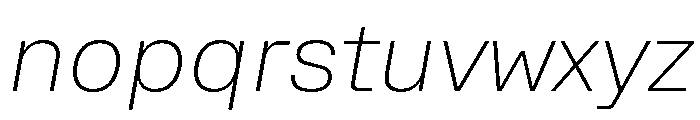 Rooftop ExtralightItalic Font LOWERCASE