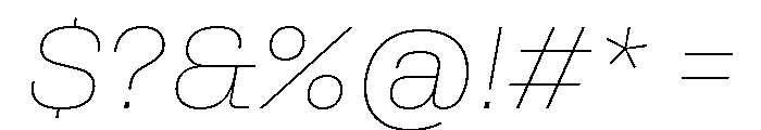 Rooftop ThinItalic Font OTHER CHARS