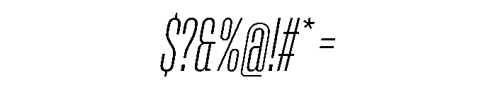 Rooftop UltraCondensedExtralightItalic Font OTHER CHARS