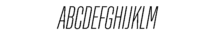 Rooftop UltraCondensedExtralightItalic Font UPPERCASE