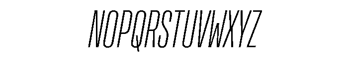 Rooftop UltraCondensedExtralightItalic Font UPPERCASE