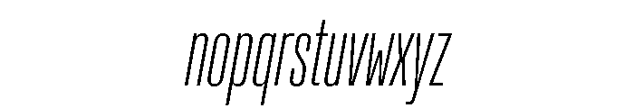 Rooftop UltraCondensedExtralightItalic Font LOWERCASE